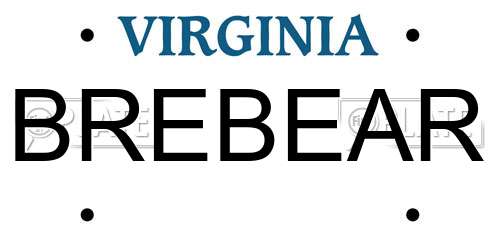 BREBEAR Virginia License Plate
