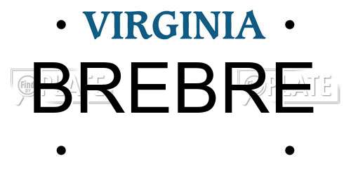 BREBRE Virginia License Plate