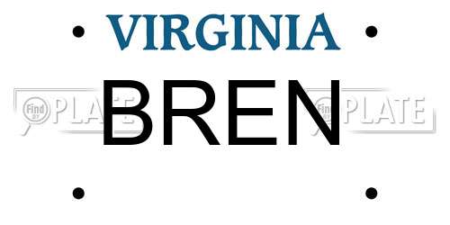 BREN Virginia License Plate