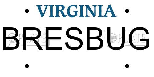 BRESBUG Virginia License Plate
