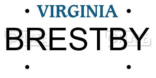 BRESTBY Virginia License Plate