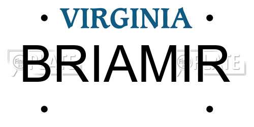 BRIAMIR Virginia License Plate