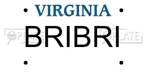 BRIBRI Virginia License Plate