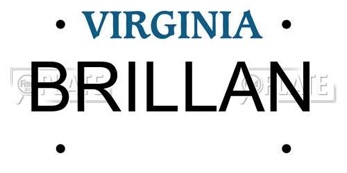 BRILLAN Virginia License Plate