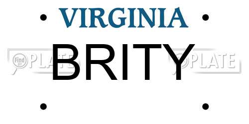 BRITY Virginia License Plate