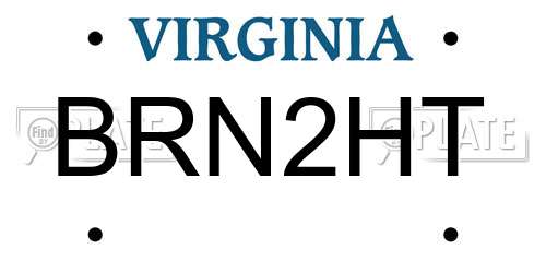 BRN2HT Virginia License Plate