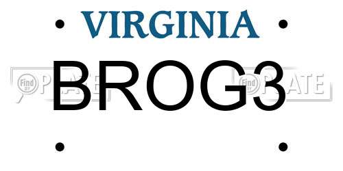 BROG3 Virginia License Plate
