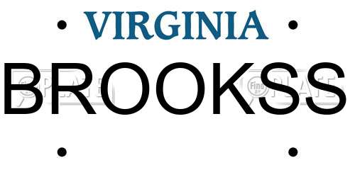 BROOKSS Virginia License Plate
