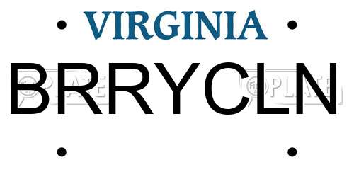 BRRYCLN Virginia License Plate