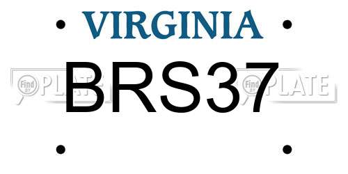 BRS37 Virginia License Plate