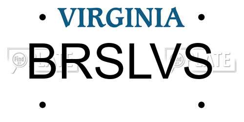 BRSLVS Virginia License Plate