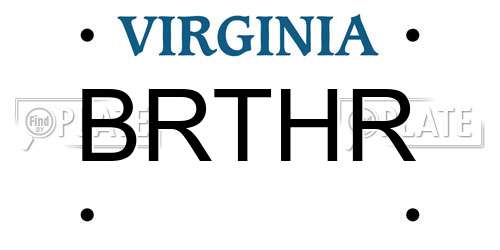 BRTHR Virginia License Plate