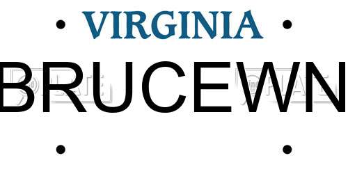 BRUCEWN Virginia License Plate