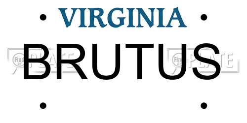 BRUTUS Virginia License Plate