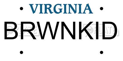 BRWNKID Virginia License Plate