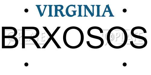 BRXOSOS Virginia License Plate
