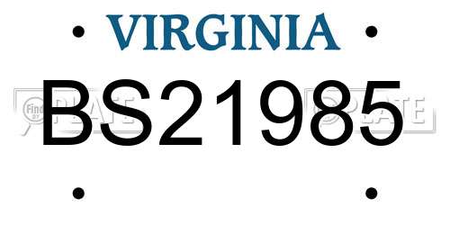 BS21985 Virginia License Plate