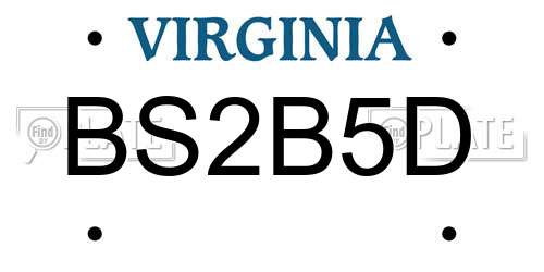 BS2B5D Virginia License Plate