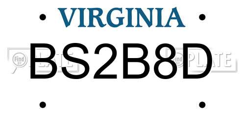 BS2B8D Virginia License Plate