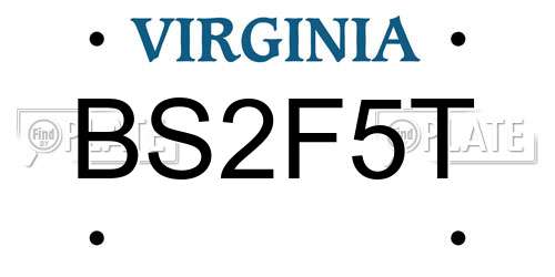 BS2F5T Virginia License Plate