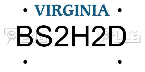 BS2H2D Virginia License Plate