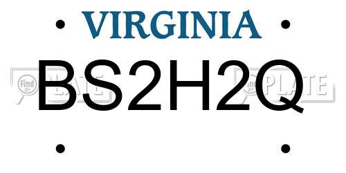BS2H2Q Virginia License Plate