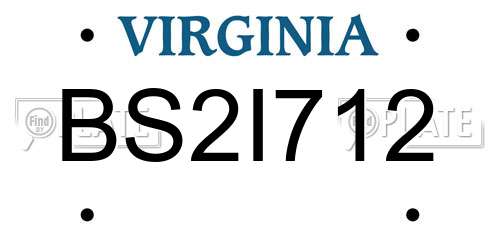 BS2I712 Virginia License Plate