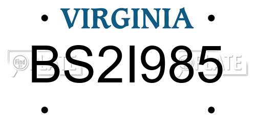 BS2I985 Virginia License Plate