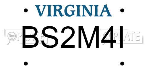 BS2M4I Virginia License Plate