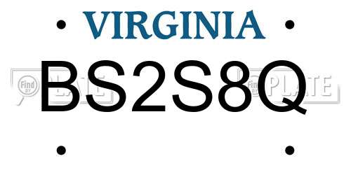 BS2S8Q Virginia License Plate