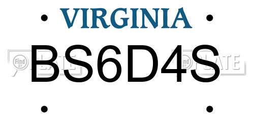 BS6D4S Virginia License Plate
