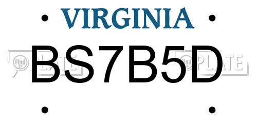BS7B5D Virginia License Plate