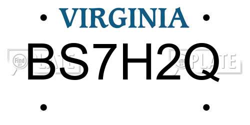 BS7H2Q Virginia License Plate
