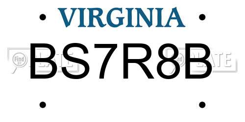 BS7R8B Virginia License Plate