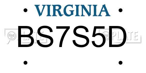 BS7S5D Virginia License Plate
