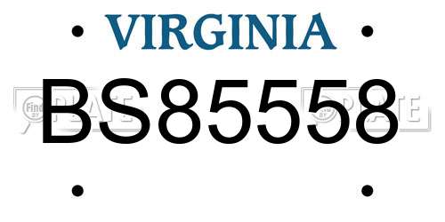 BS85558 Virginia License Plate