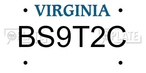 BS9T2C Virginia License Plate