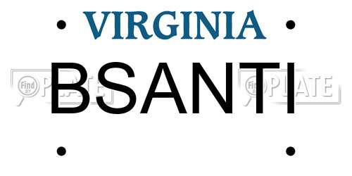 BSANTI Virginia License Plate