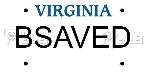 BSAVED Virginia License Plate