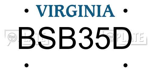 BSB35D Virginia License Plate