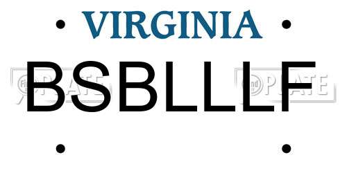 BSBLLLF Virginia License Plate
