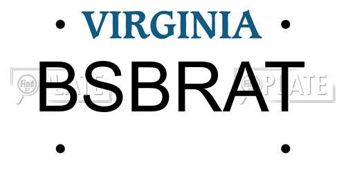 BSBRAT Virginia License Plate