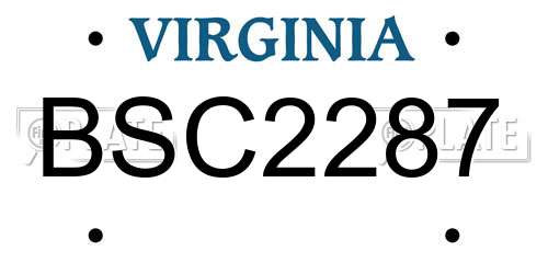 BSC2287 Virginia License Plate