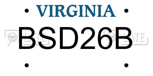 BSD26B Virginia License Plate