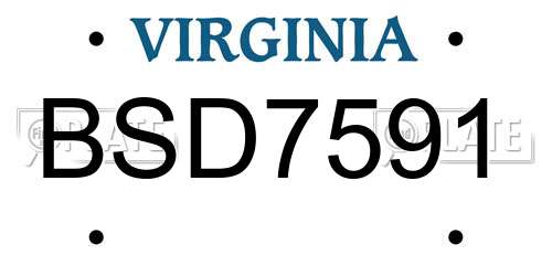 BSD7591 Virginia License Plate