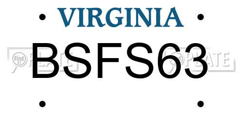 BSFS63 Virginia License Plate