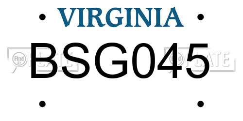 BSG045 Virginia License Plate
