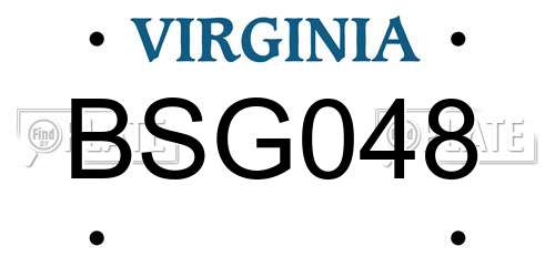 BSG048 Virginia License Plate
