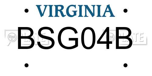 BSG04B Virginia License Plate