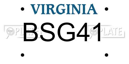 BSG41 Virginia License Plate